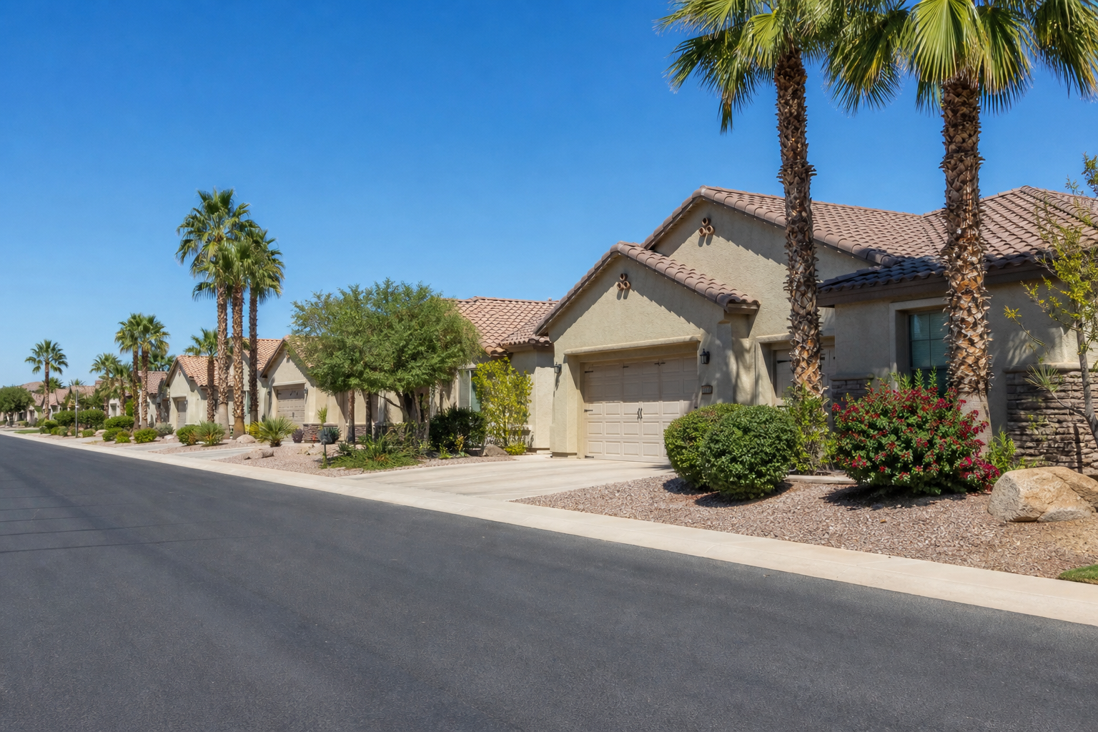 New-construction suburban homes in Goodyear, Arizona, representative of the West Valley market